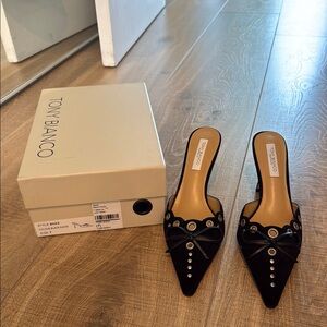 Tony Bianco Black Pointed-Toe Heels. Never worn